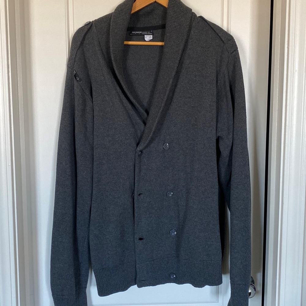 Men’s gray sweater cardigan